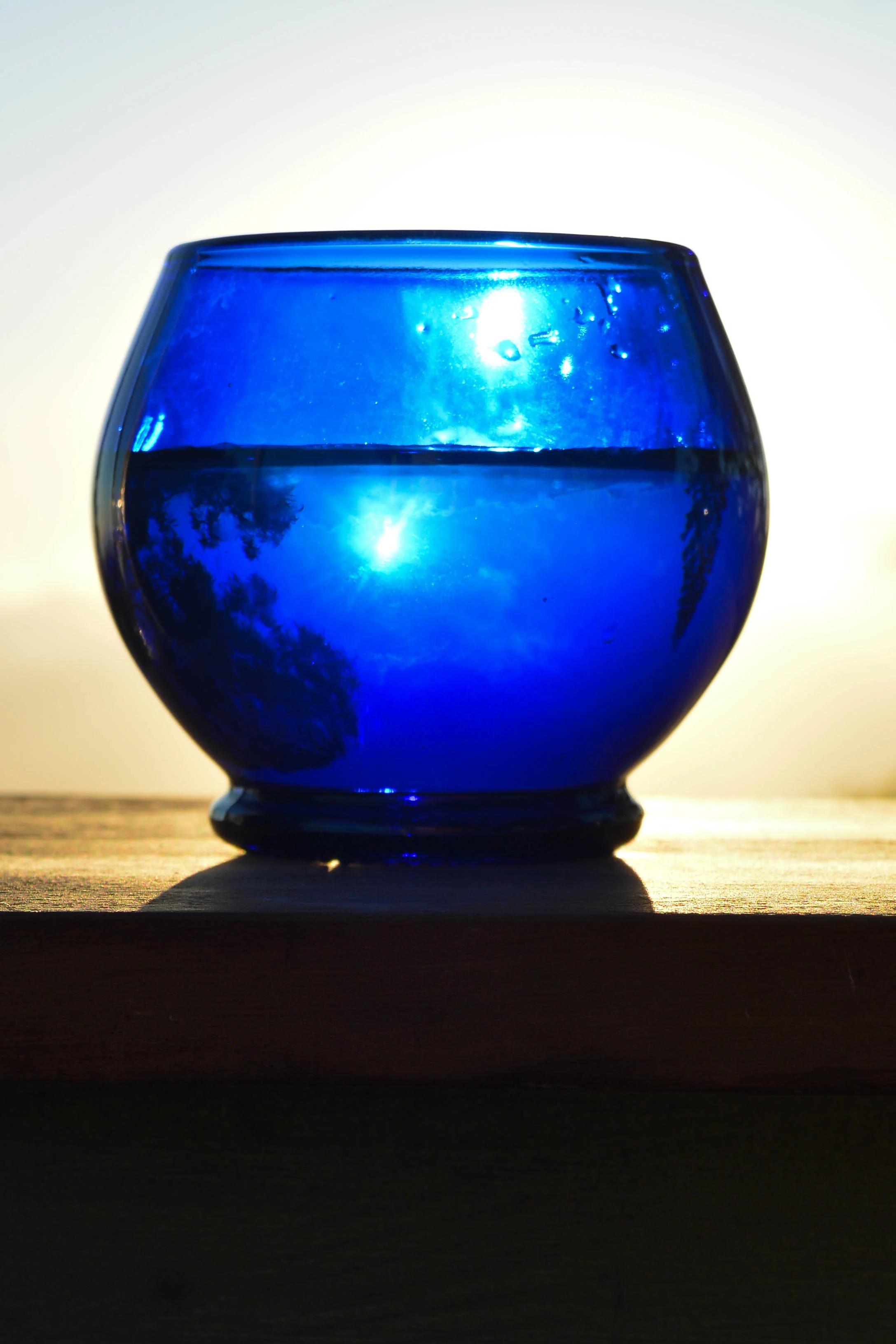 Blue Glass Water Bottles